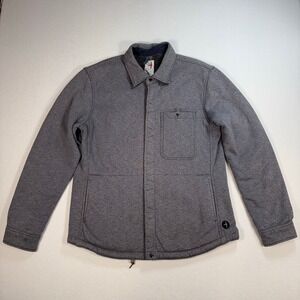 Relwen Fleece Lined Jacket Men's L Gray Snap Button Pockets Work *FLAW*